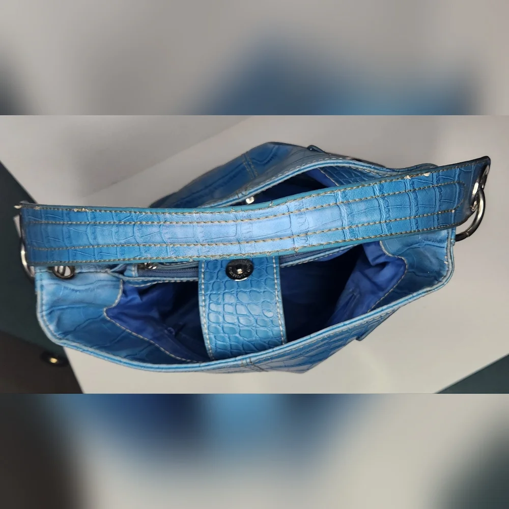 Tommy Hilfiger Baby Blue embossed crocodile faux leather look Purse
